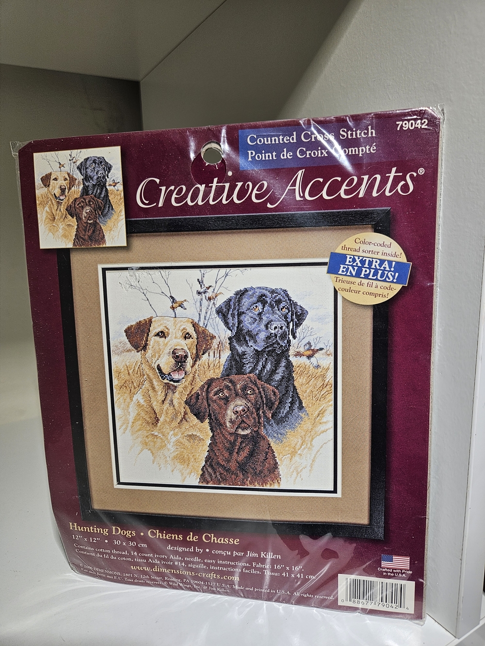 Creative Accents Counted Cross Stitch - Hunting Dogs - Black, Golden, Brown Lab